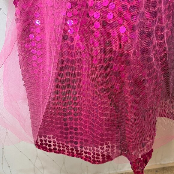 Jovani Magenta Pink Sequined Mesh Strapless Barbiecore Formal Gown $395 - Picture 11 of 12